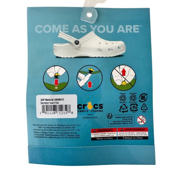 Crocs Jibbitz Texan Charms for Shoes NWT 5 Pack Letters - Picture 2 of 5